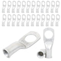 6 AWG 3/8" Stud (25 pcs.), Heavy Duty Tinned Battery Cable Lugs 6 Gauge Wire Connectors 6 AWG Ring Terminals Copper Wire Lugs Bare Copper Eyelets