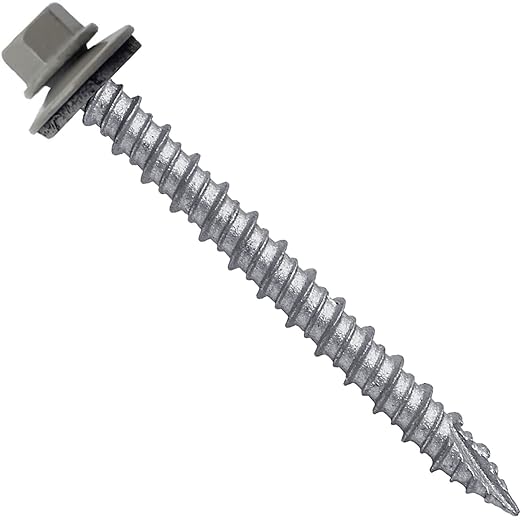 Metal ROOFING SCREWS: (250)10 x 2" Clay Hex Head Sheet Metal Roof Screw. Self starting metal to wood siding screws. EPDM washer. Colored head