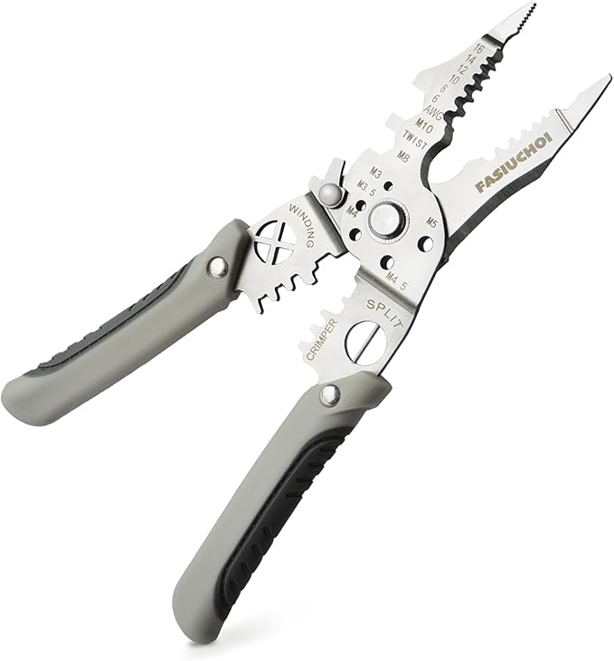 Multi-function Wire Stripper Tool Electrical, 9-in-1 Wire Cutter & Wire Crimping Tool, Adjustable AWG 6-16, Comfortable Grip and Refined Craftsmanship