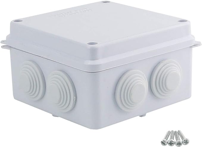 Sunnyglade IP65 ABS Plastic Waterproof Dustproof Junction Box Universal Durable Electrical Project Enclosure (3.9"x3.9"x2.8")