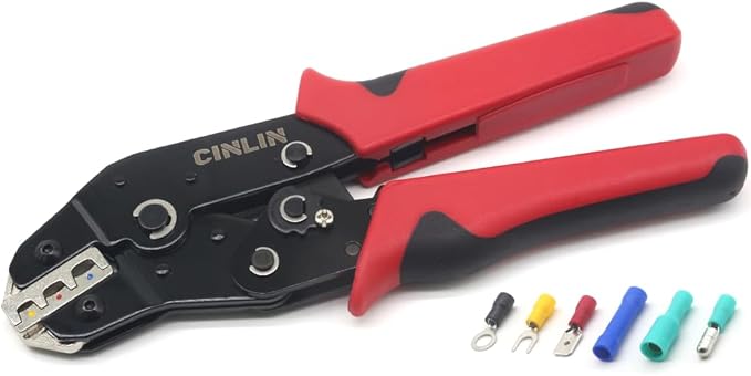 Crimping Tool for Insulated Electrical Wire Connectors-AWG 20-14 Ratchet Crimper Tools-Racheting Wire Crimping Tools-Available for Insulated Connectors and Wire Terminal SN-02C