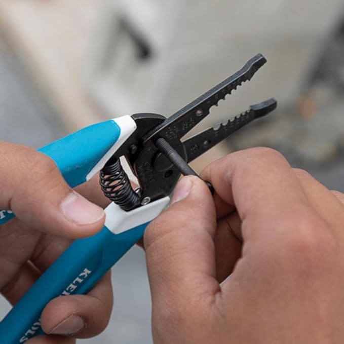 Klein Tools K11095 Klein-Kurve Wire Stripper and Cutter, Made in USA, for 8-18 AWG Solid and 10-20 AWG Stranded Wire