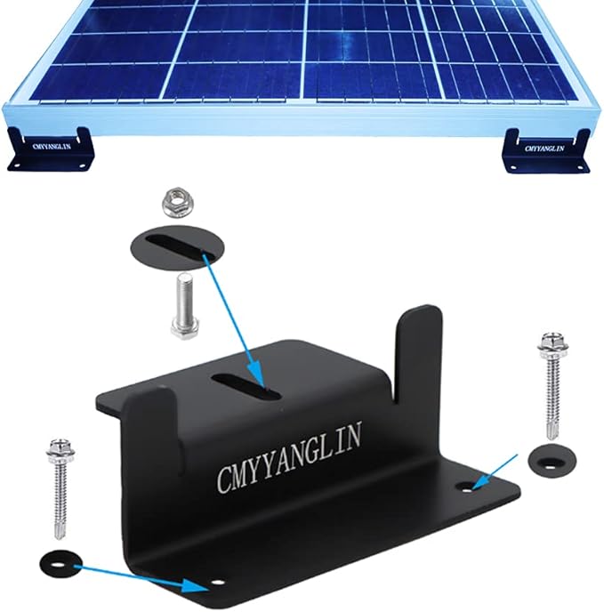 Solar Panel Mounting Brackets Z Bracket, with Nuts and Bolts,Suitable for 50W to 150W Solar Panels on RV,Boats,Motorhome, Cabins, Sheds, Garages,Off Grid,Black,4 Units (16PCS)