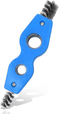 4-in-1 Car Battery Terminal Cleaning Brush- 1/2" & 3/4" Inner & Outer Thread Copper Tubing Pipes Brush- Rustproof Machine Parts Cleaner Tool for Plumbing Installation Soldering Brazing (Blue)