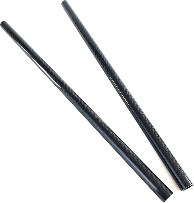 2pcs Carbon Fiber Tube 16mmx14mmx420mm 3K roll Wrapped Twill Glossy Finish
