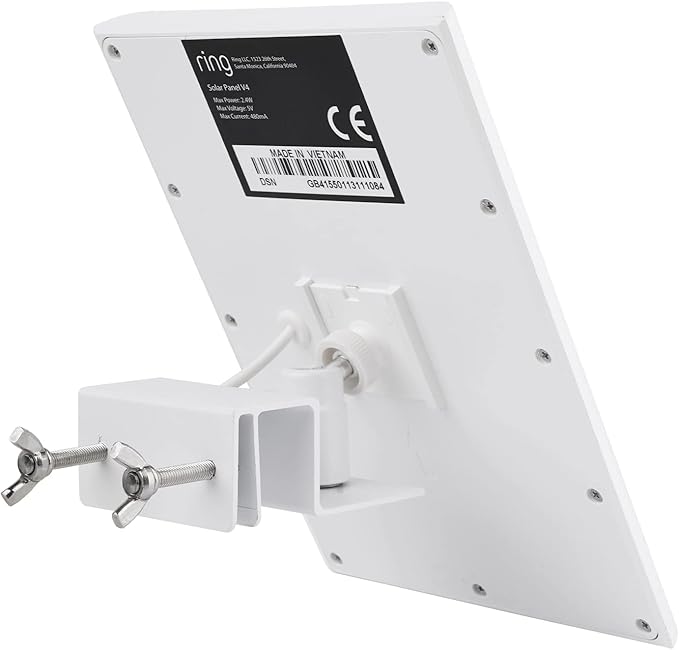 ALERTCAM Gutter Mount for Solar Panel, Adjustable Weatherproof Aluminum Alloy Mount Bracket, Perfect Angle to Get Adequate Sunlight (White)