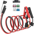 10AWG SAE to Alligator Clips,Battery Alligator Clip to SAE Connector Extension Cable,2Pin Quick Disconnect Battery Clamp Cable for Motorcycle Car,with 5 Fuse(10FT)