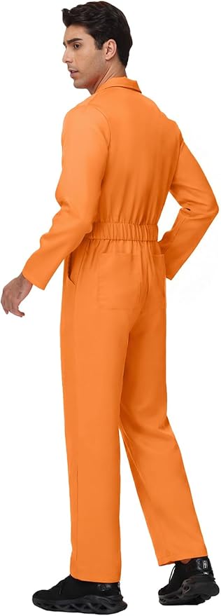 Coveralls for Men Work – Halloween Cosplay Costumes Long Sleeve Jumpsuit Mechanic Workwear