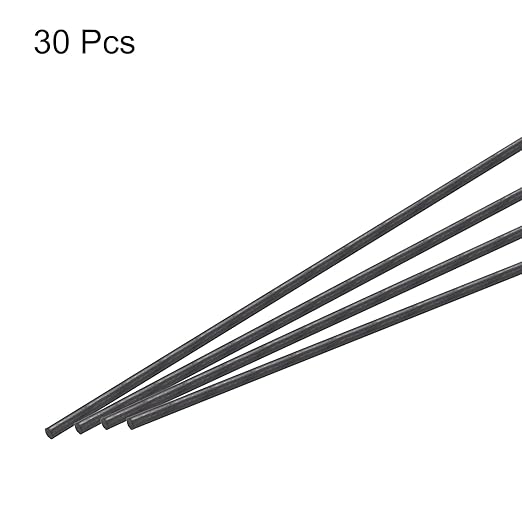 MECCANIXITY Carbon Fiber Rod, 2mm x 400mm Carbon Rod Bar for RC Airplane DIY Craft Kite Wing Tube Quadcopter Arm Repair Pack of 30