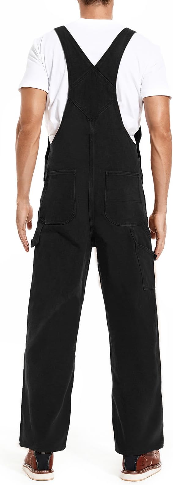 HISEA Men's Relaxed Fit Duck Bib Overall with Adjustable Straps and Convenient Tool Pockets
