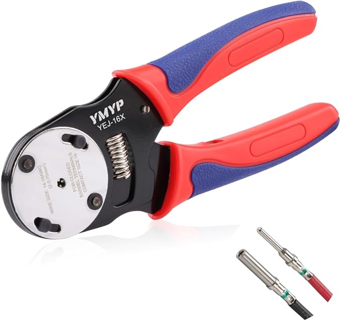 Deutsch Closed Barrel Crimper Size 16,4 Way Indent,8 Impression Type for Deutsch Solid Contacts Gage 18-14 AWG(YEJ-16X)