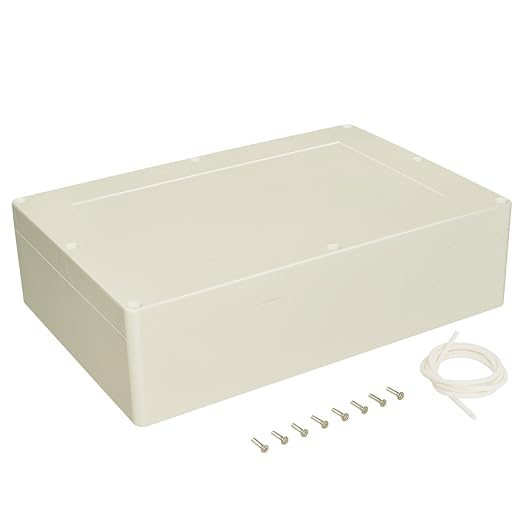 LeMotech Waterproof Dustproof IP65 ABS Plastic Junction Box Universal Electric Project Enclosure Pale Gray 15 x 10.2 x 4.13 inch (380 x 260 x 105 mm)