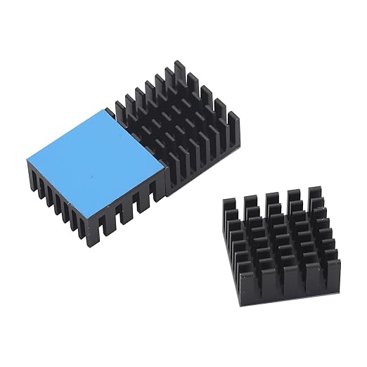 10PCS Black Aluminum Heat Sink with Thermal Conductive Adhesive Tape, 20×20×10mm Heatsink Cooler for Cooling VRM GPU Stepper Driver 3D Printer Stepper Motor Raspberry Pi