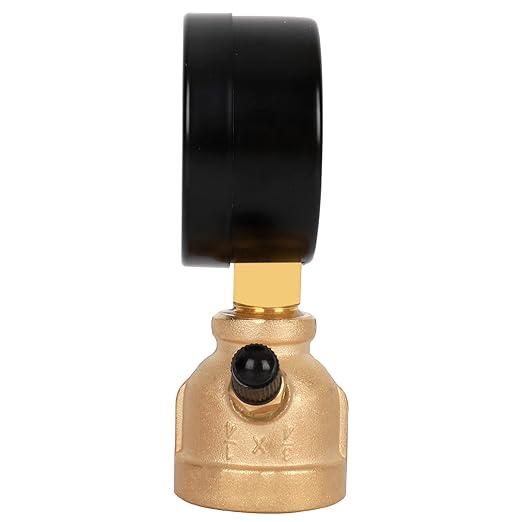 Gas Line Pressure Tester, Brass Gas Pressure Tester Gauge, 3/4" FNPT Forged Brass Assembly with Air Pressure Gauge 100psi and Air Bleeding Valve for Pressure Testing on Home Gas Line