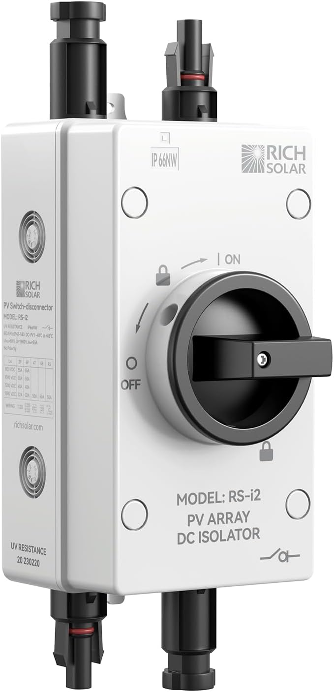 RICH SOLAR Solar PV DC Quick Disconnect Switch 1500V 32 Amps, RS-i2