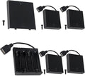 5 Pcs 4 AA Battery Holder, USB Female Socket, 4 x 1.5V AA Battery Box Holder with Cover (Batteries are not Included), ON/Off Switch, Screw,for Arduino RC LED Strip