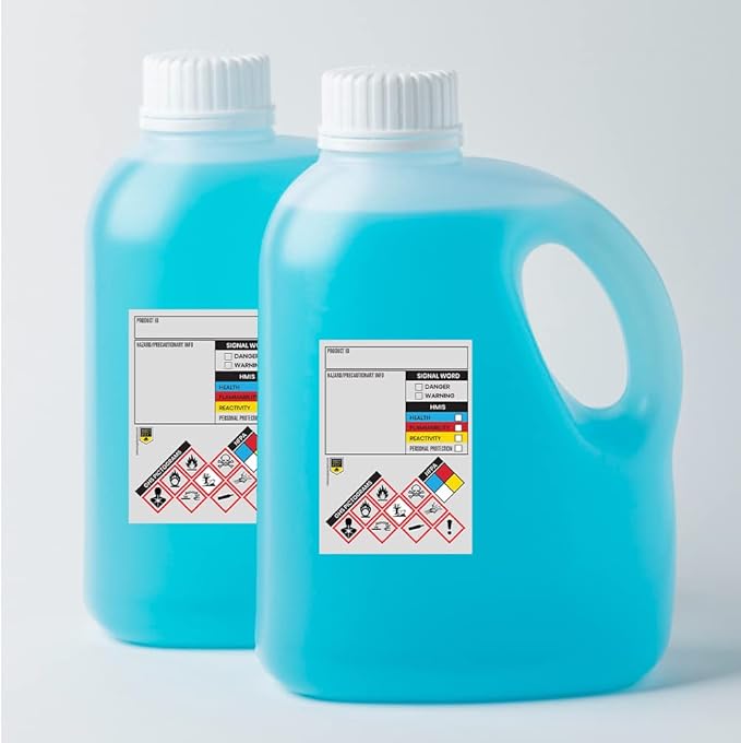 Performore SDS OSHA Chemical Safety Labels | 3x4 Inch MSDS Stickers with GHS HMIS Pictograms |Industrial OSHA‑Compliant Safety ID Tags | 100 Stickers Per Roll