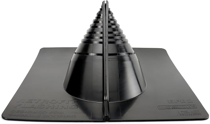 Water-Tite 81732 Electrical Mast Retrofit Roof Flashing, 14" x 15" Flexible PVC Base, 0" - 5" Conduit
