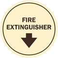 Signs ByLITA Circle Fire Extinguisher Sign (Ivory/Dark Brown) - Large
