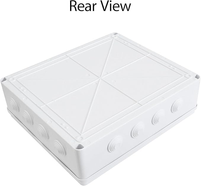LeMotech ABS Plastic Dustproof Waterproof IP65 Junction Box Universal Electrical Project Enclosure White 15.7 x 13.8 x 4.7 inch (400 x 350 x 120 mm)