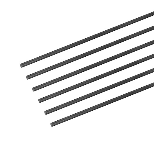 MECCANIXITY Carbon Fiber Rod, 3mm x 100mm for RC Plane DIY Tool Wing Tube Quadcopter Arm, Pack of 6