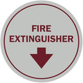 Signs ByLITA Circle Fire Extinguisher Sign (Light Grey/Burgundy) - Medium
