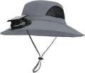 Solar Powered Fan Hat Wide Brim Sun Hat with Solar Fan Sun Bucket Hats Men Women UPF50+ Fishing Beach Hats with Fans
