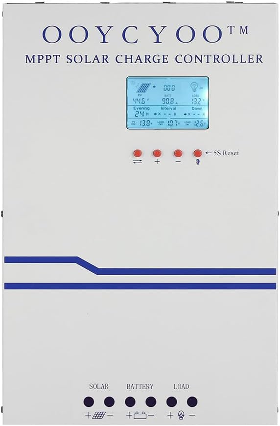 100 Amp MPPT Charge Controller MPPT 12V 24V 36V 48V Auto, 100amp Solar Charge Regulator Max 150V w/LCD Display Work with AGM, Gel, Flooded and Lithium, Max Input Power 5000W
