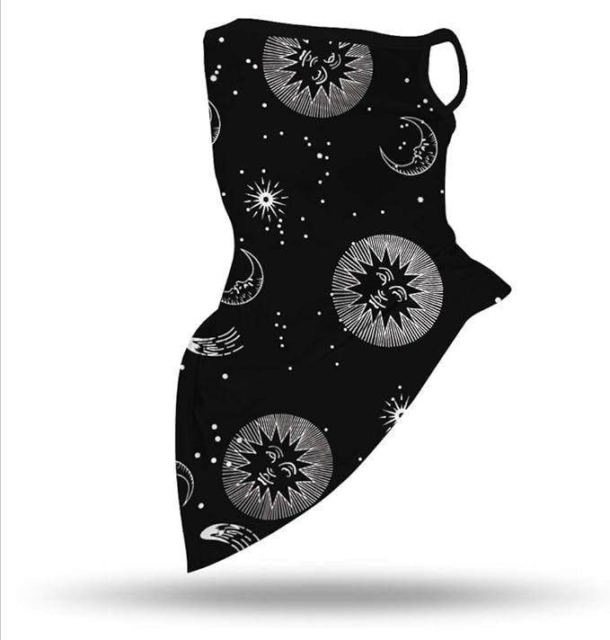 YAYOUREL Neck Gaiter Face Mask Bandanas for Men Women UV Face Scarf Cover Ear Loop Hole Facemask for Fishing Running Cycling