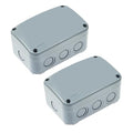 2PK Electrical Junction Box, Nineleaf IP66 Weatherproof Junction Box, 4.9"x 3.3"x 2.3" (125x86x62mm), PVC/ABS Plastic Electric Project Boxes, Universal Watertight Enclosure, for Pond,Terrace,Workshop