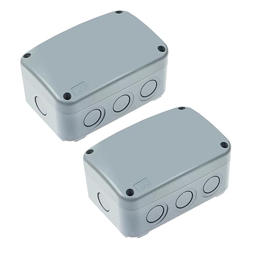 2PK Electrical Junction Box, Nineleaf IP66 Weatherproof Junction Box, 4.9"x 3.3"x 2.3" (125x86x62mm), PVC/ABS Plastic Electric Project Boxes, Universal Watertight Enclosure, for Pond,Terrace,Workshop