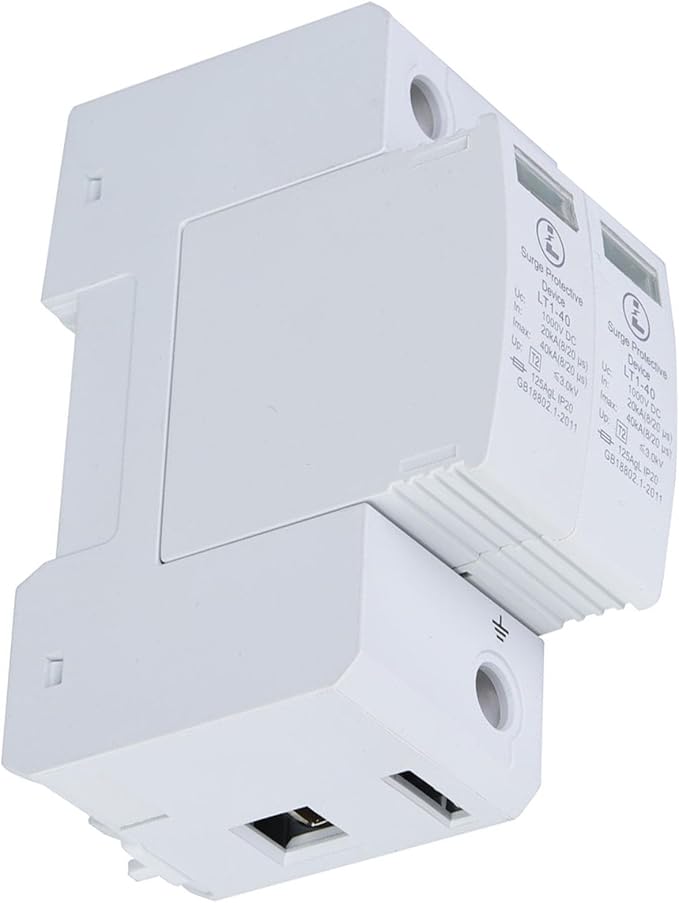 2P Surge Arrester Device, Protective Device DC Photovoltaic Protector Low-Voltage Arrester DC Protector Breaker for Home(2P40KA)