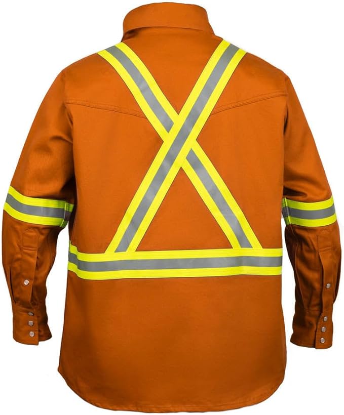 Flame Resistant High Visibility Hi Vis FR Shirt - 100% C - 7 oz