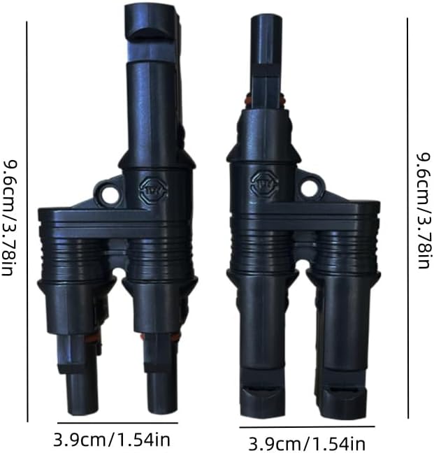 Solar Branch Connector Y-Connector, for Parallel Connection Between Solar Panels 1000V/1500V 50A Complimentary MC-4 Wrench Assembly and Disassembly Crimping Tool (MFF/FMM) 1Pack