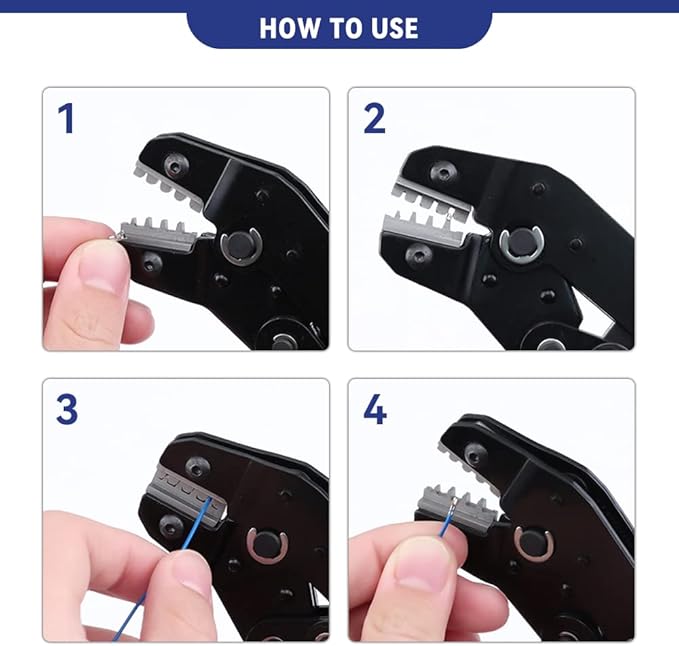 HKS Micro Connector Crimping Tool for Open Barrel Pins 32-22AWG, Ratcheting Crimper for JST-XH2.54/PH2.0/SM2.54/ ZH1.5, Molex KK/PicoBlade, Dupont SN-04BM