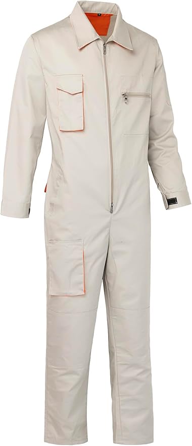 Men's Coveralls Mechanic Work Jumpsuit Multi Pockets Overalls Long Sleeve Workwear Coverall