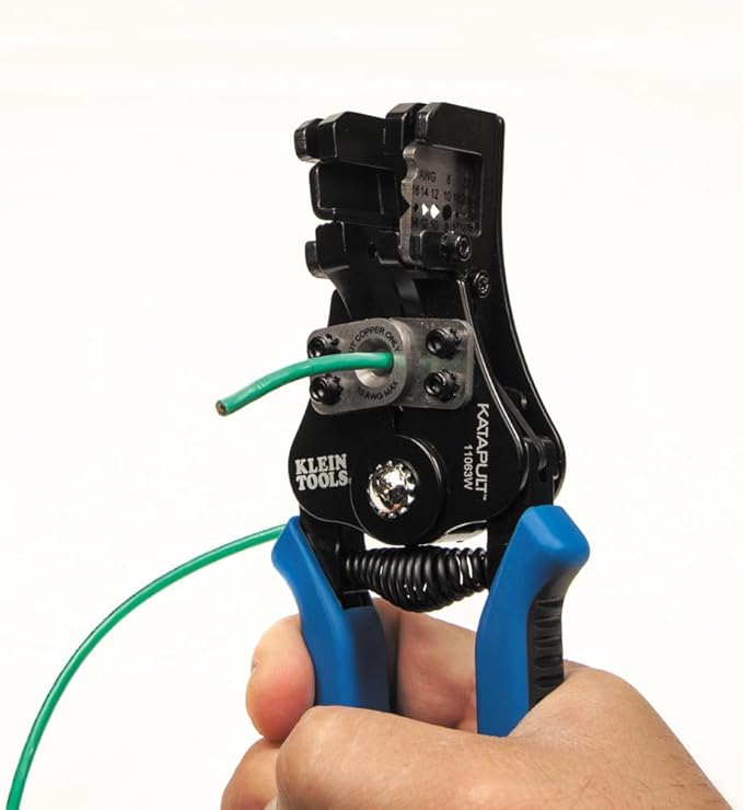 Klein Tools 11063W Wire Cutter/Stripper, Heavy Duty Automatic Tool for 8-20 AWG Solid and 10-22 AWG Stranded Electrical Wire