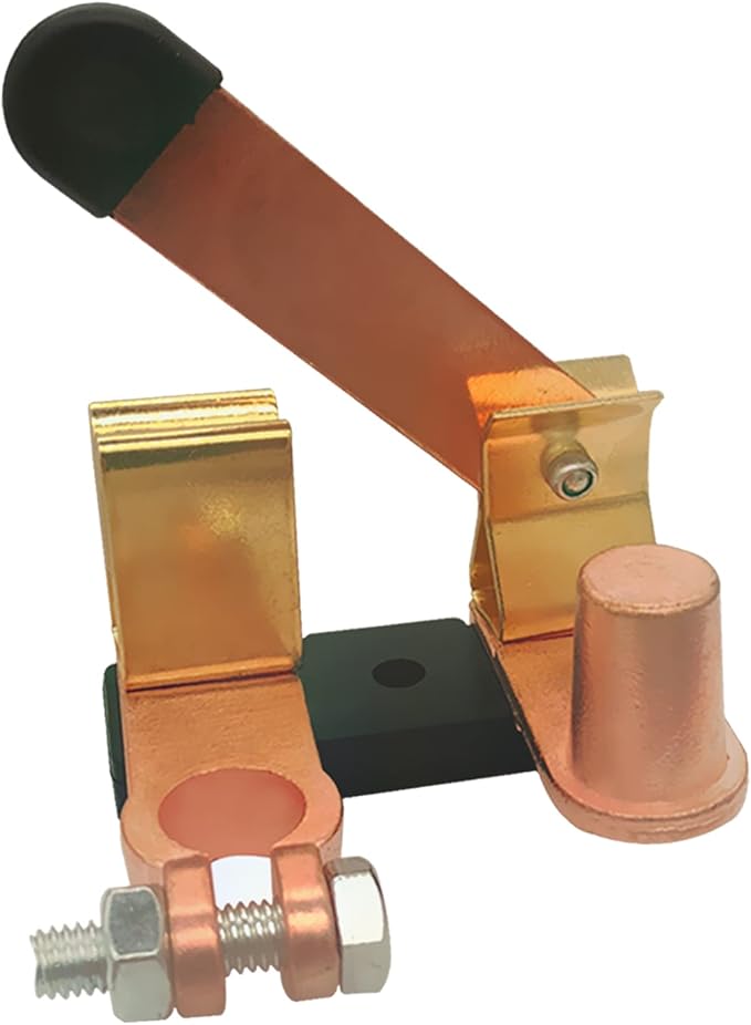 Ampper Top Post Battery Disconnect Switch 12V 24V, Knife Blade Battery Switch Disconnect Power Cut Shut Off for Car Boat RV ATV (Negative, Vertical)