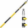 4.7-12ft Heavy-Duty Telescopic Pole - Best for Two-Story Homes & Exterior Work - Ultra-Stable Aluminum Frame Supports Large Rollers