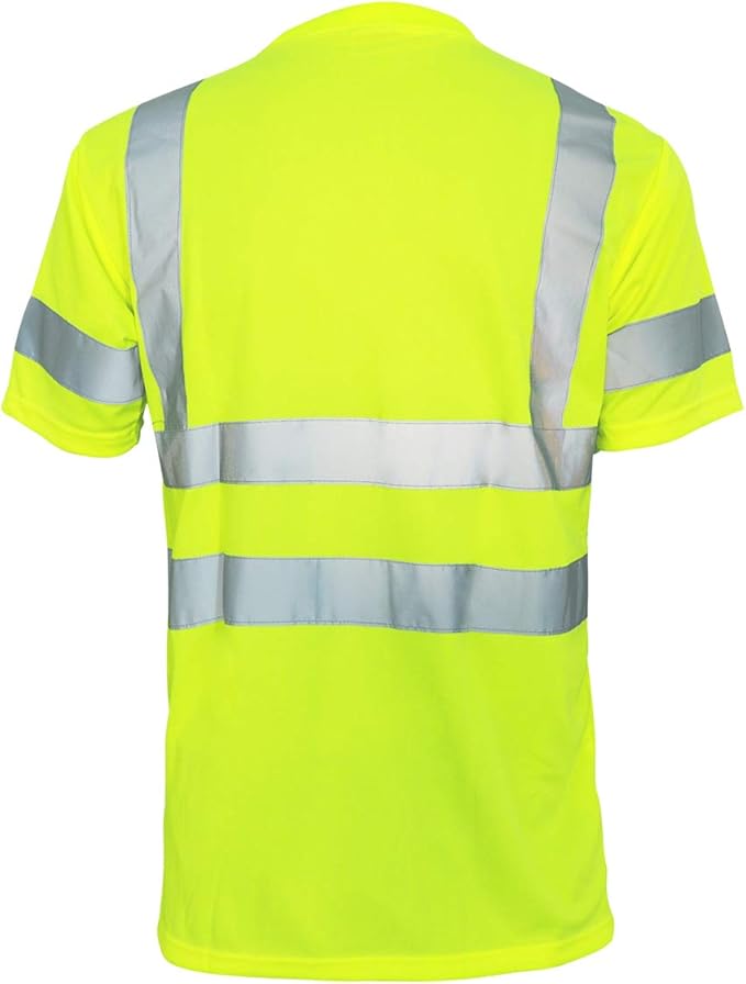 L&M® Hi Vis T Shirt ANSI Class 3 Reflective Safety Lime Orange Short Long Sleeve HIGH Visibility