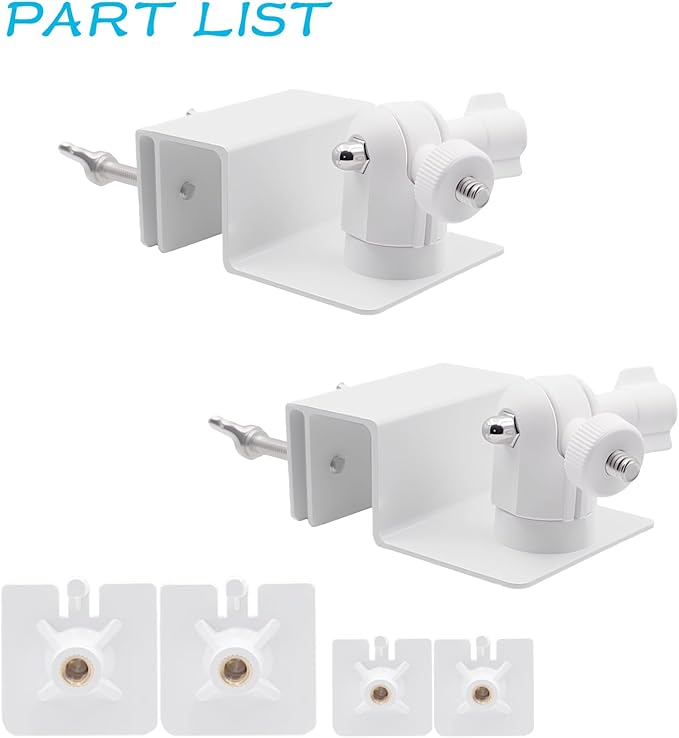 2Pack Adjustable Gutter Mount for Ring Solar Panel,eufy Security SoloCam S220/C210,eufyCam 2C/2C Pro,3/S330,2/2 Pro,3C/S300,360°Adjustable Bracket with 1/4 Screw Thread,No Drilling Mounting