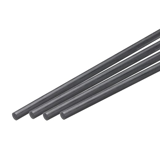 MECCANIXITY Carbon Fiber Rod, 5.5mm x 100mm for RC Plane DIY Tool Wing Tube Quadcopter Arm, Pack of 4