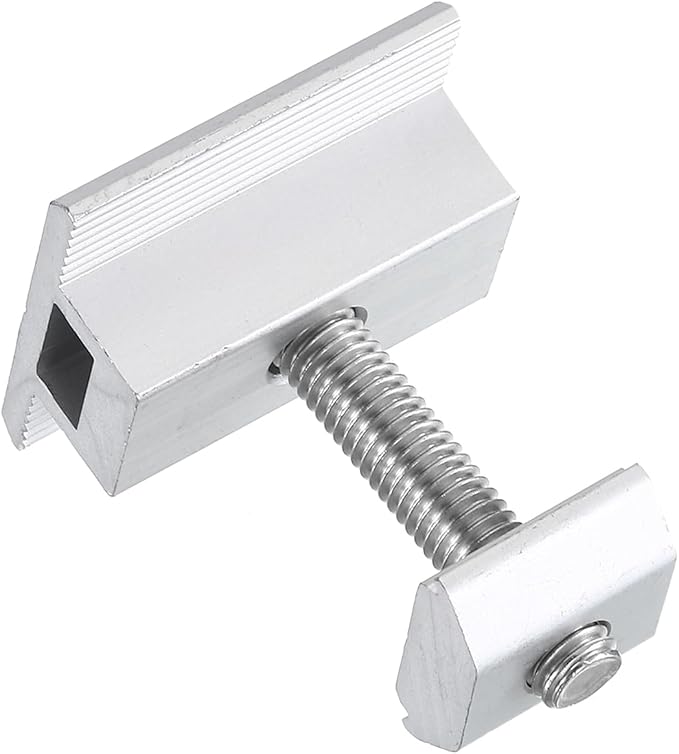 uxcell 12Pcs Solar Panel Middle Clamp, 35mm Aluminum Solar Panel Center Clamps PV Solar Rail Mounting System Install Hardware, Silver