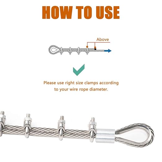ISPINNER 25pcs Stainless Steel Wire Rope Cable Clip Clamp Assortment Kit 1/16" 1/8" 3/16" 1/4"