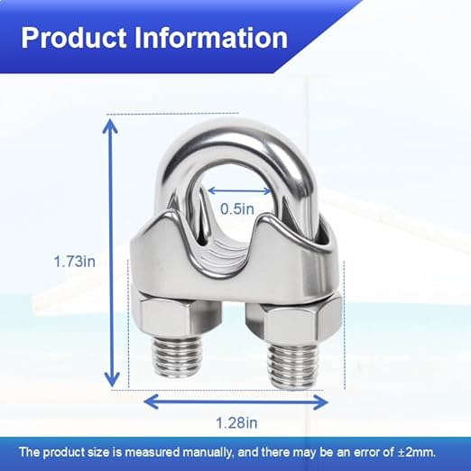 30 Pcs 3/8 inch Stainless Steel Wire Rope Cable Clamp Clips,Wire Rope Clamp for Various Commercial, Industrial, and Residential Projects (M10, 30)