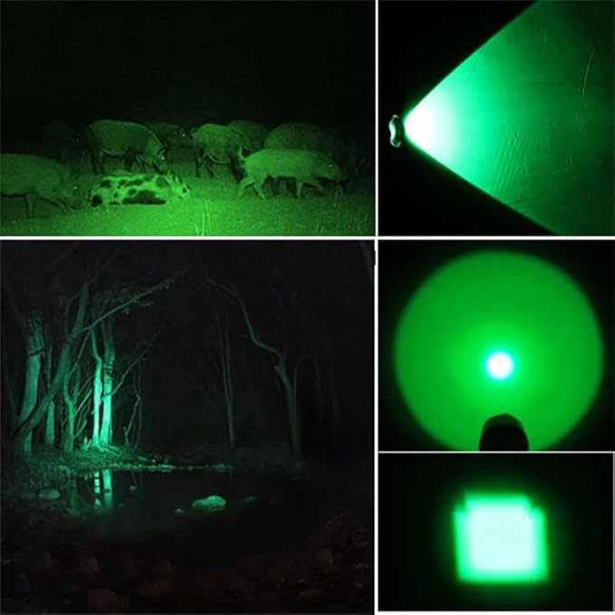 WINDFIRE Green Light Hunting Headlamp Rechargeable, 600 Lumens Bright LED Headlight 3 Modes Tactical Zoomable Headlamps Option for Fishing Night Vision Predator Hunting Coyote Hog