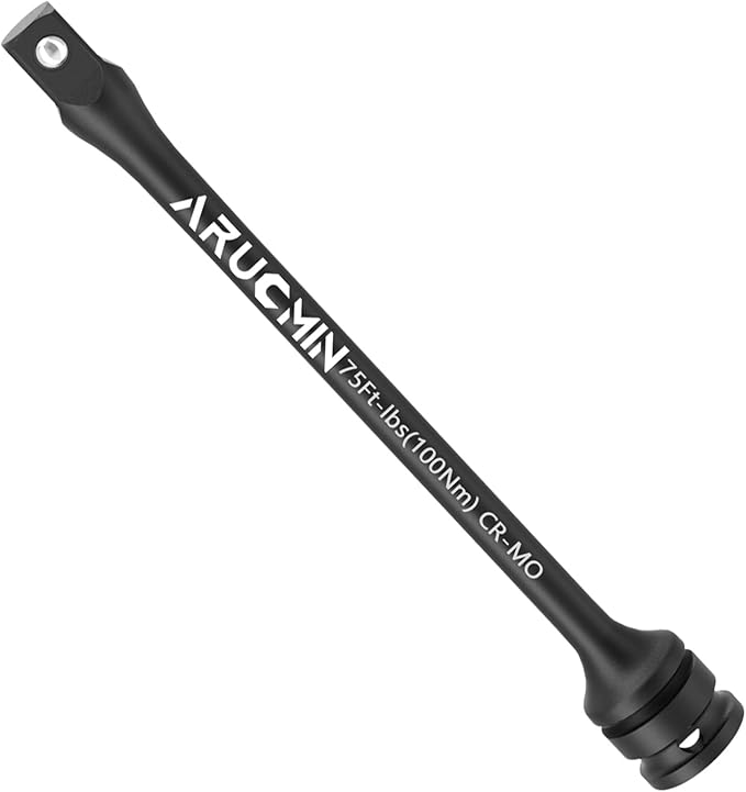 1/2" Drive 75 Ft-Lbs Torque Limiting Extension Bar, 8 Inch Color-Coded Lug Nut Torque Sticks