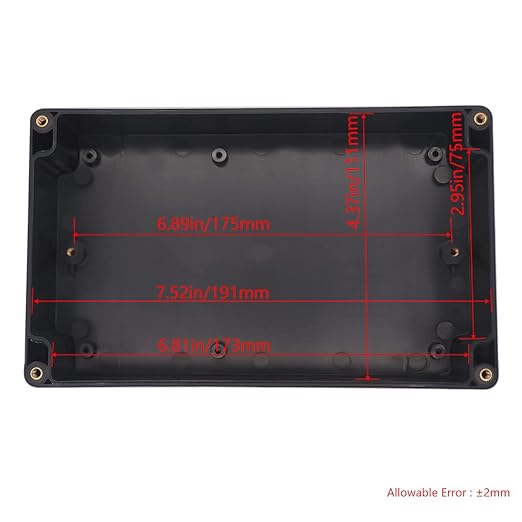 Junction Box IP65 Waterproof ABS Plastic Electrical Project Case Power Junction Boxes, Project Box with 4 PCS M16 Cable Glands 7.87x4.72x2.2 inch (200 x 120 x56 mm)