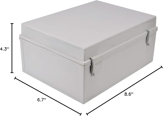 Ogrmar ABS Plastic Dustproof Waterproof IP65 Junction Box Universal Electrical Project Enclosure with Lock (8.6"x6.7"x4.3")