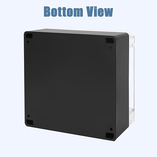 LeMotech Electrical Box Clear Cover Project Box IP65 Waterproof Junction Box ABS Plastic Case Universal Enclosure for Electronics, Black 6.1"x 6.1"x 3.4"(160x160x90mm)(Pack of 1)